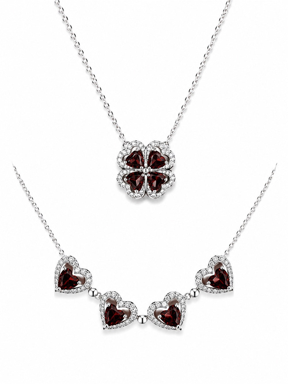 Garnet Lucky in Love Necklace (N43)