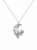 #N28 Madagascar Moonstone Moon Necklace (S925)