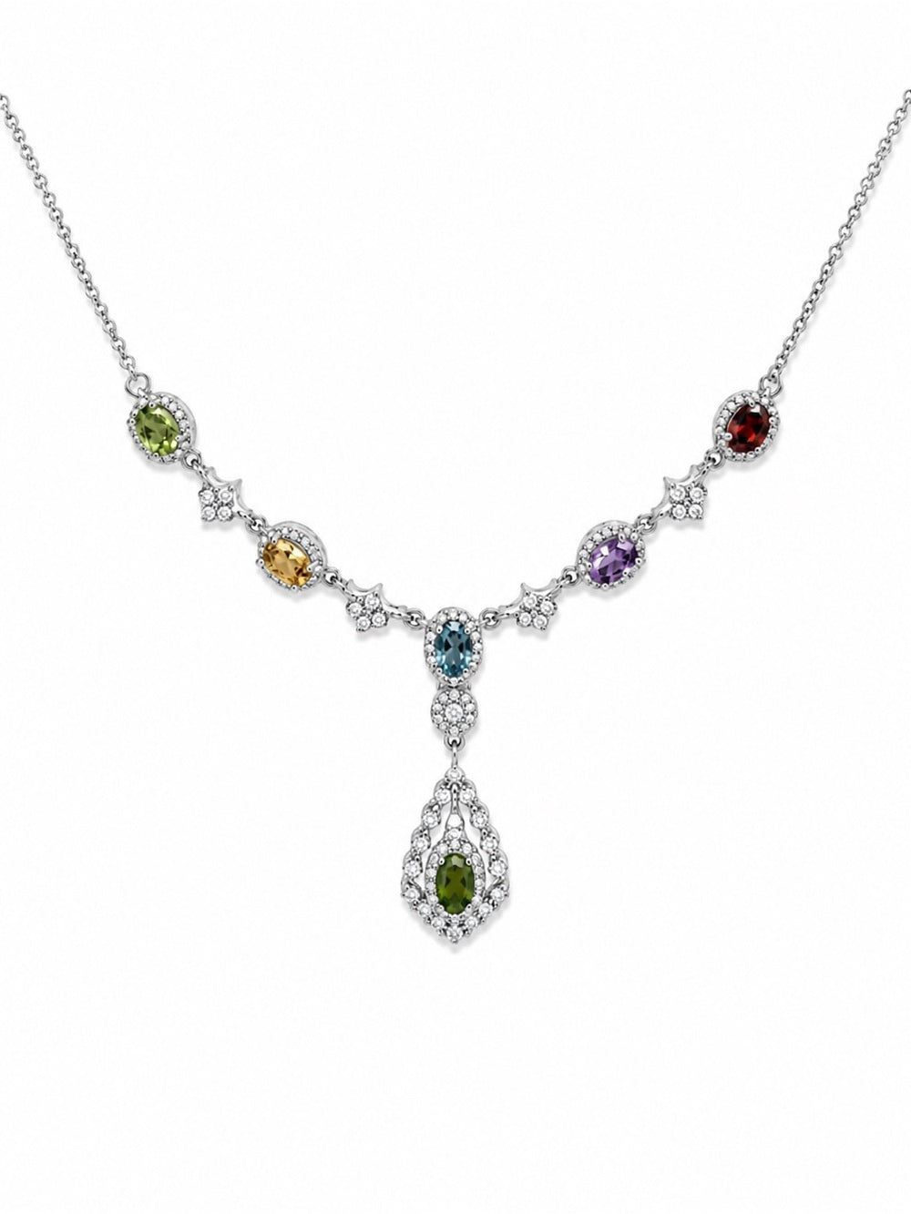 #N50 Royal Mixed Gemstone Necklace (S925)