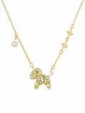 #N16 Peridot Horse Necklace (S925)