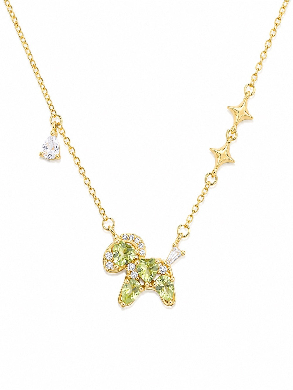 #N16 Peridot Horse Necklace (S925)