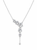 #N36 Clear Quartz Star Lariat Necklace (S925)