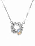 #N47 Madagascar Moonstone Wreath Necklace (S925)