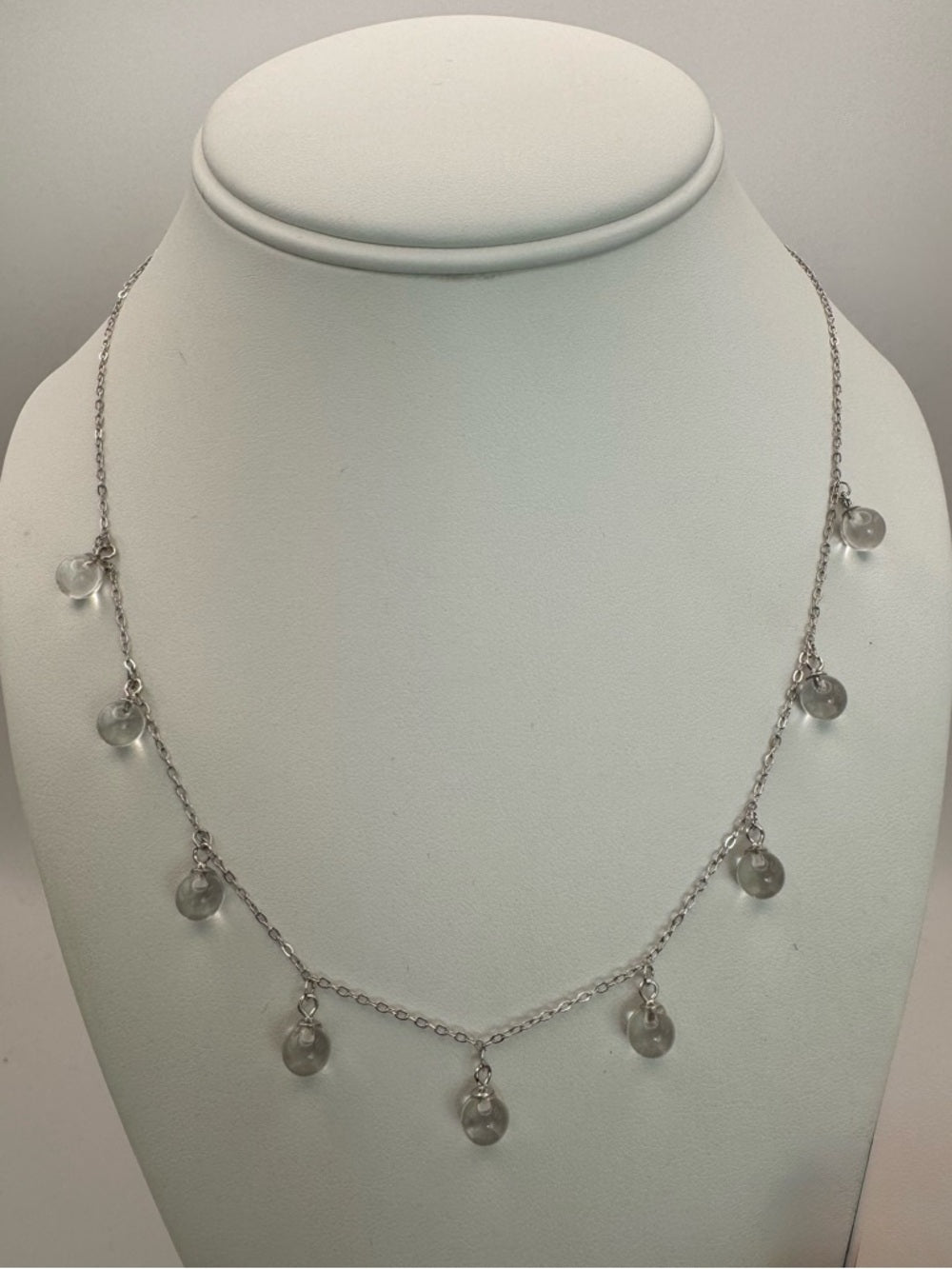 #N2 Clear Quartz Beaded Necklace (S925)