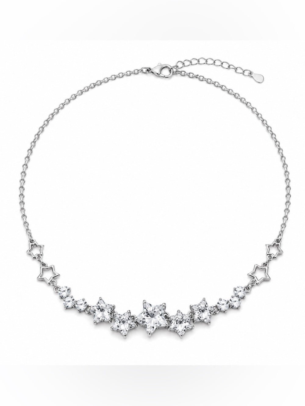 #N34 Clear Quartz Star Bracelet (S925)