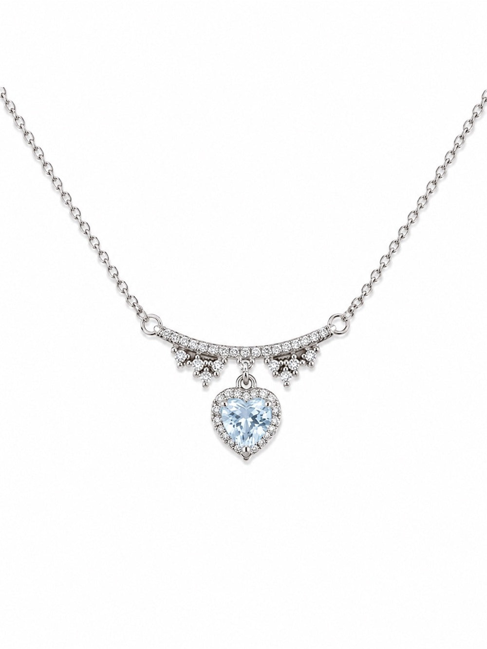 #N45 Aquamarine Heart Necklace (S925)