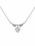 #N45 Aquamarine Heart Necklace (S925)