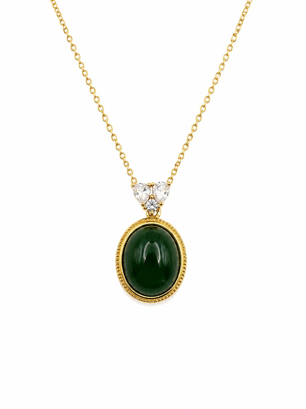 #P33 Jade Oval Empress Pendant