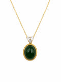 #P33 Jade Oval Empress Pendant