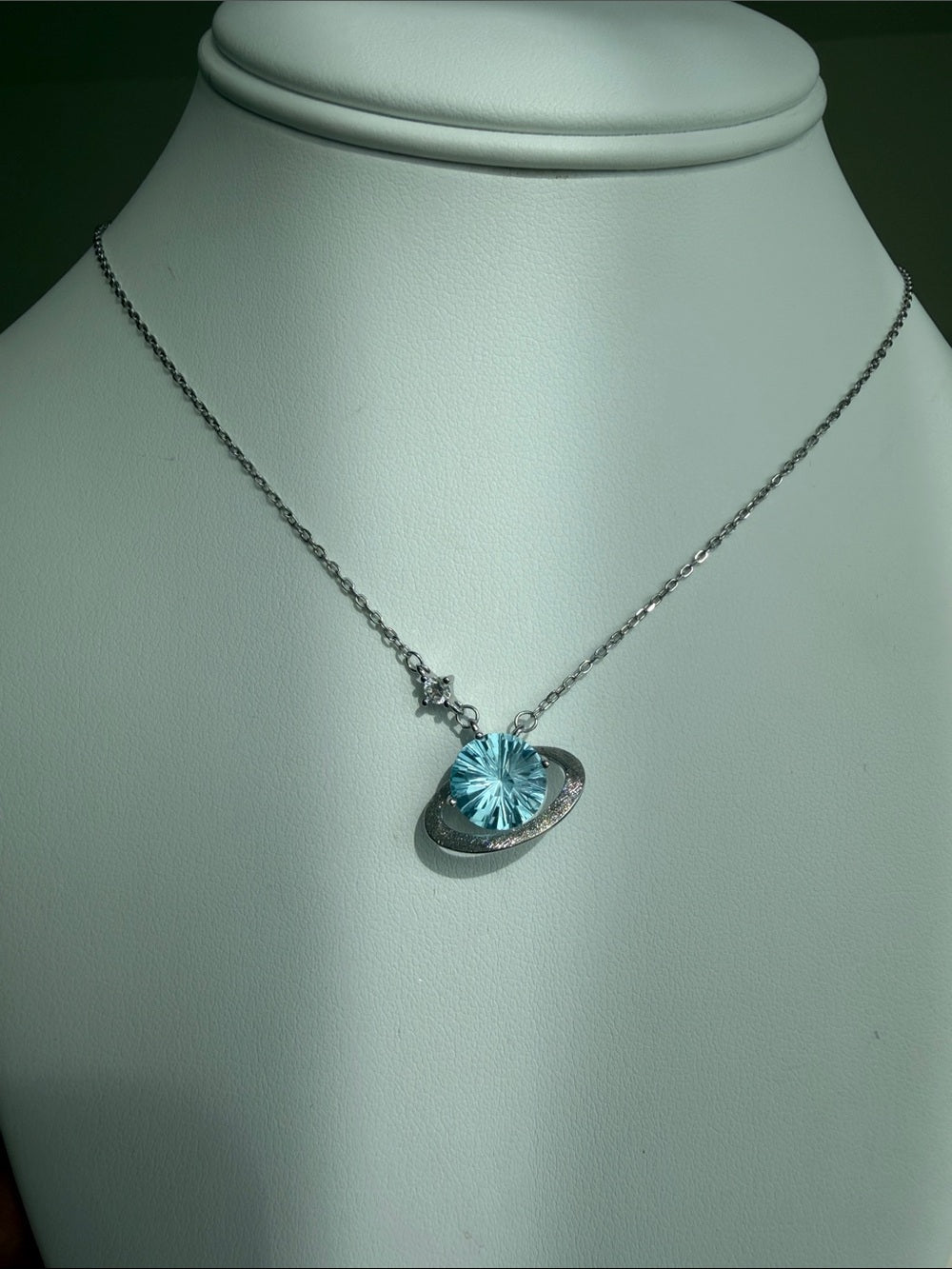 #N1 Blue Topaz Orbit Necklace (S925)