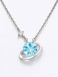 #N1 Blue Topaz Orbit Necklace (S925)