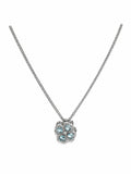 #P43 Aquamarine Spinning Clover Pendant