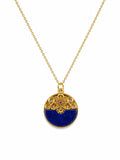 #P69 Lapis Lace Circle Pendant