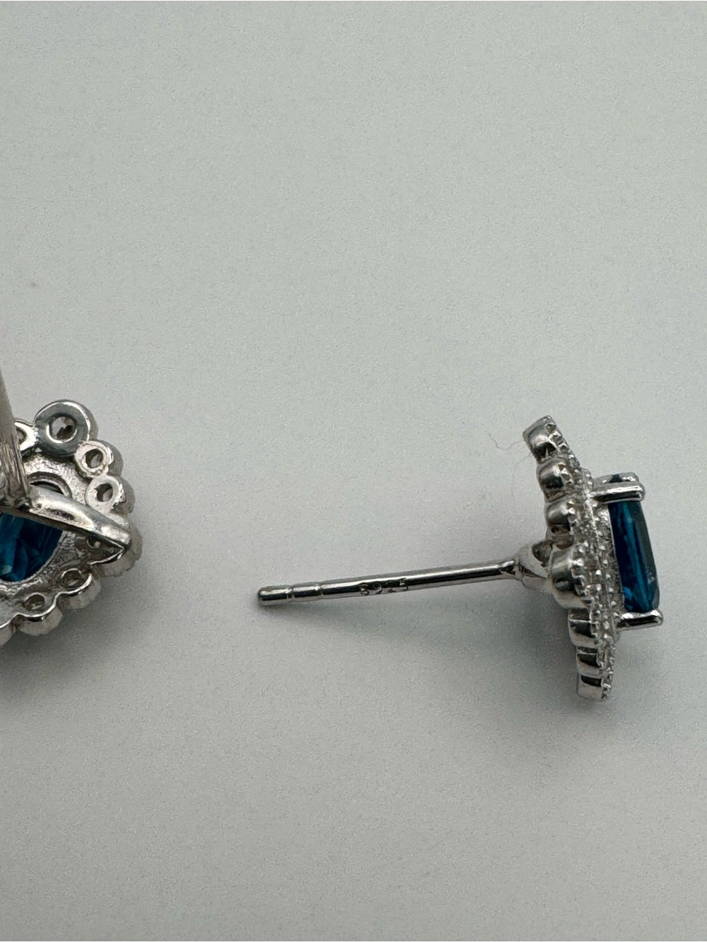 #E21 London Blue Topaz Lace Oval Studs