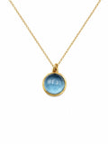 #P48 Aquamarine Round Circle Pendant s925