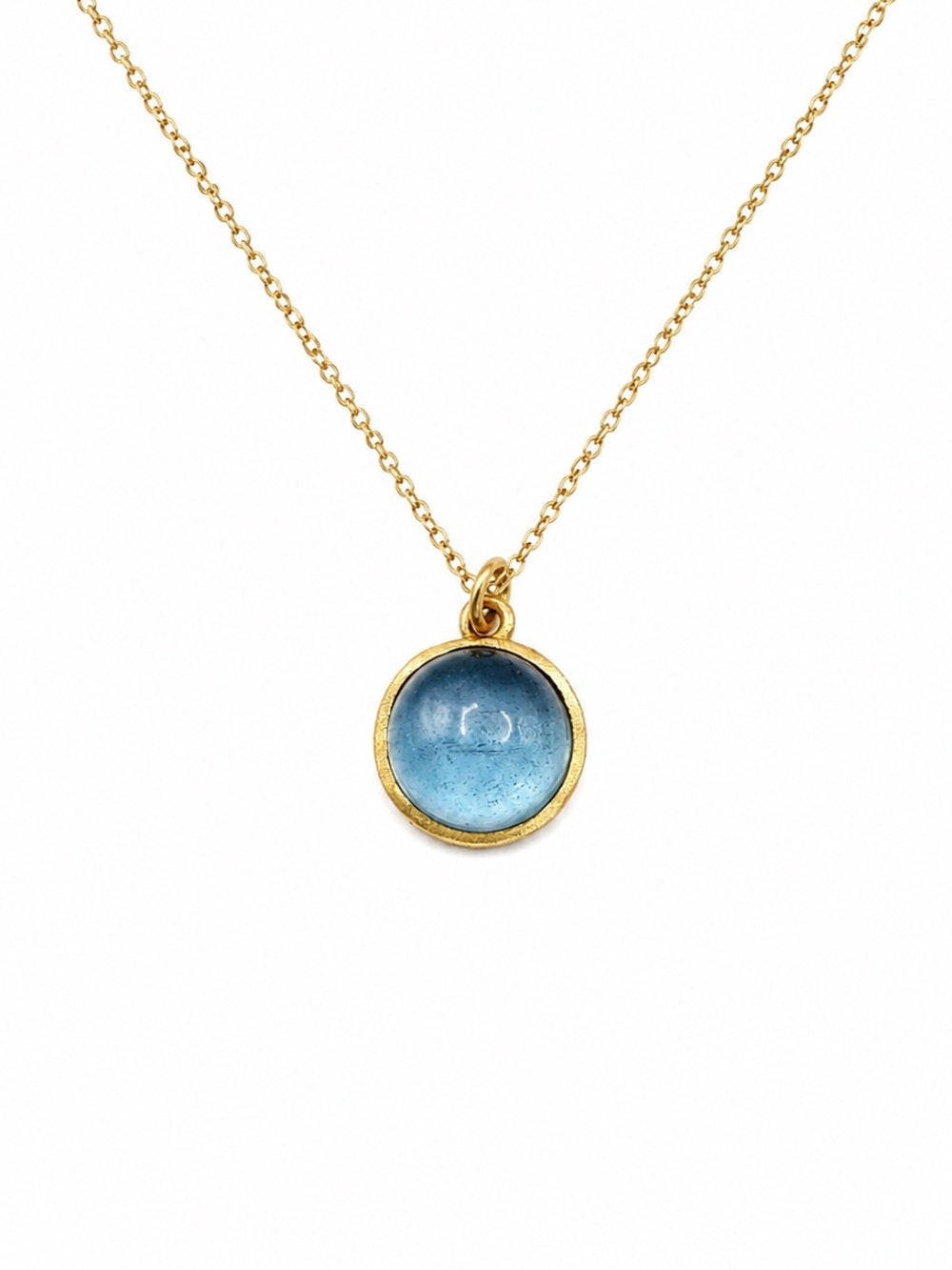 #P48 Aquamarine Round Circle Pendant s925