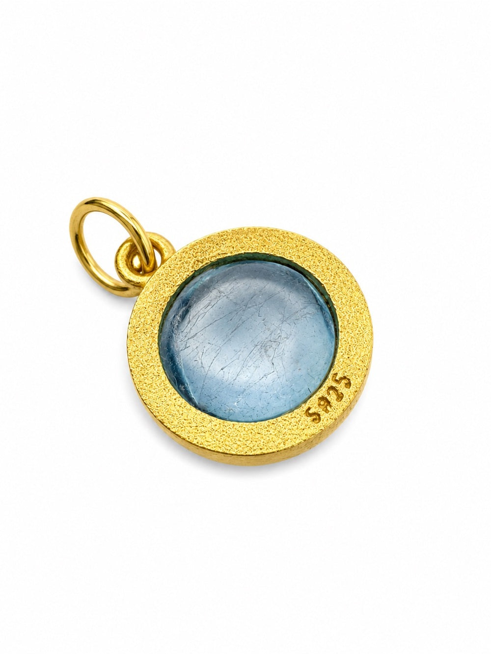 #P48 Aquamarine Round Circle Pendant s925