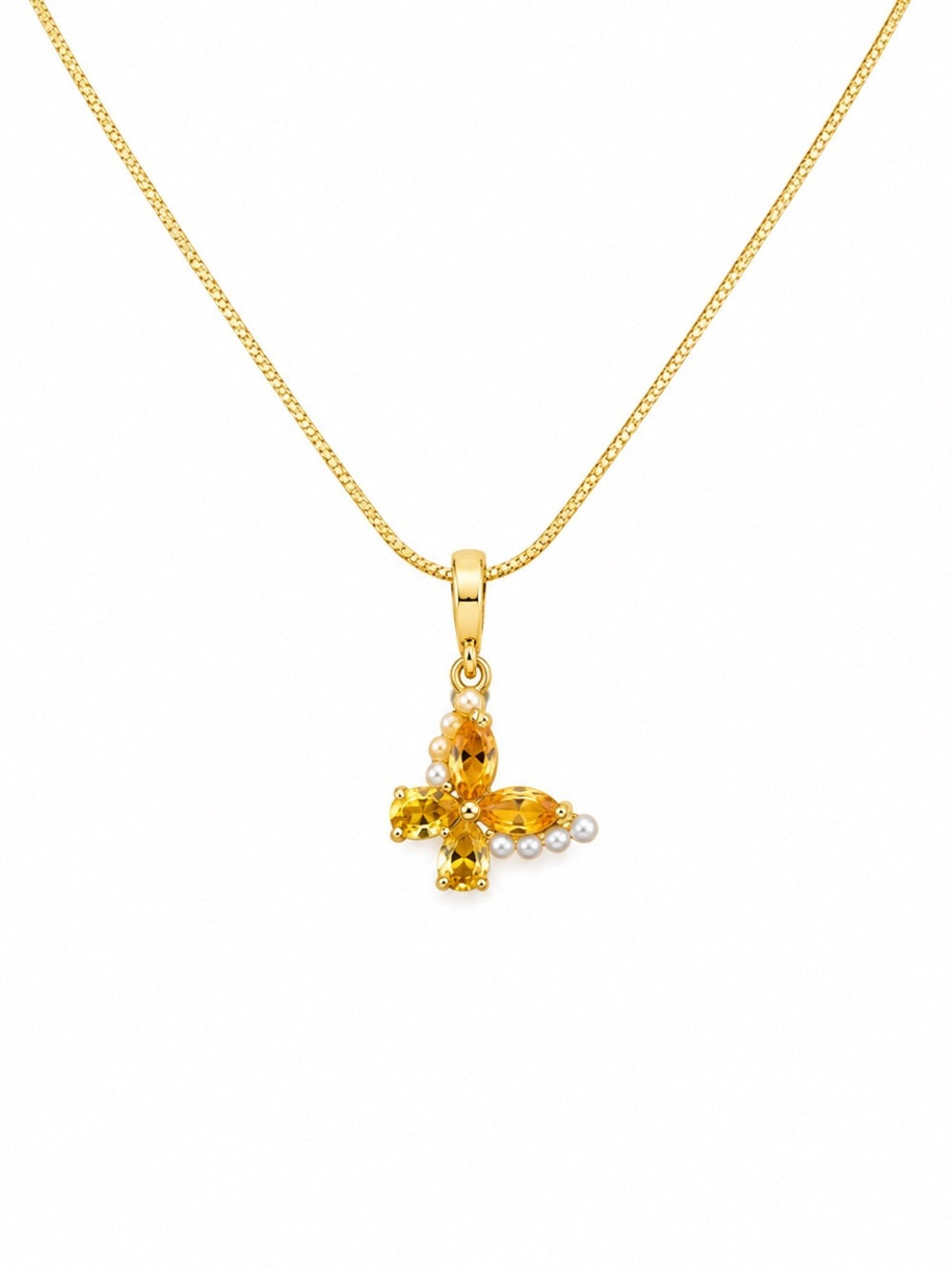 #P38 Citrine Butterfly Pendant
