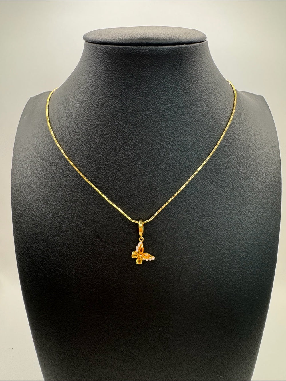 #P38 Citrine Butterfly Pendant