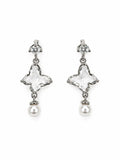 #E24 Clear Quartz Butterfly Dangle Studs