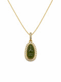 #P32 Pear Halo Jade Pendant