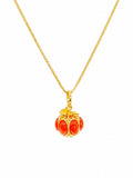 #P45 Red Jade Pumpkin Pendant