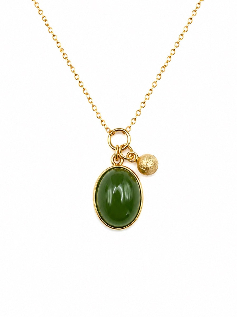 #P38 Jade Oval with Charm Pendant