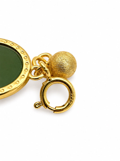 #P38 Jade Oval with Charm Pendant