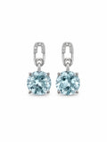 #E4 Aquamarine Safety Pin Earrings