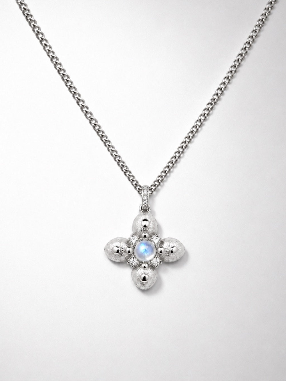 #P50 Madagascar Moonstone Moonflower Pendant