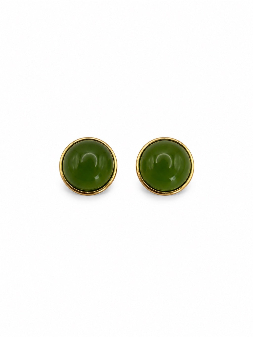 #E6 Jade Circle Studs