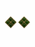 #E7 Jade Quad Diamond Studs