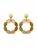 #E10 Jade Mosaic Wreath Drop Earrings