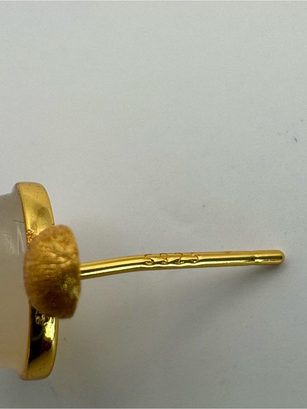 #E12 White Jade Double Oval Studs
