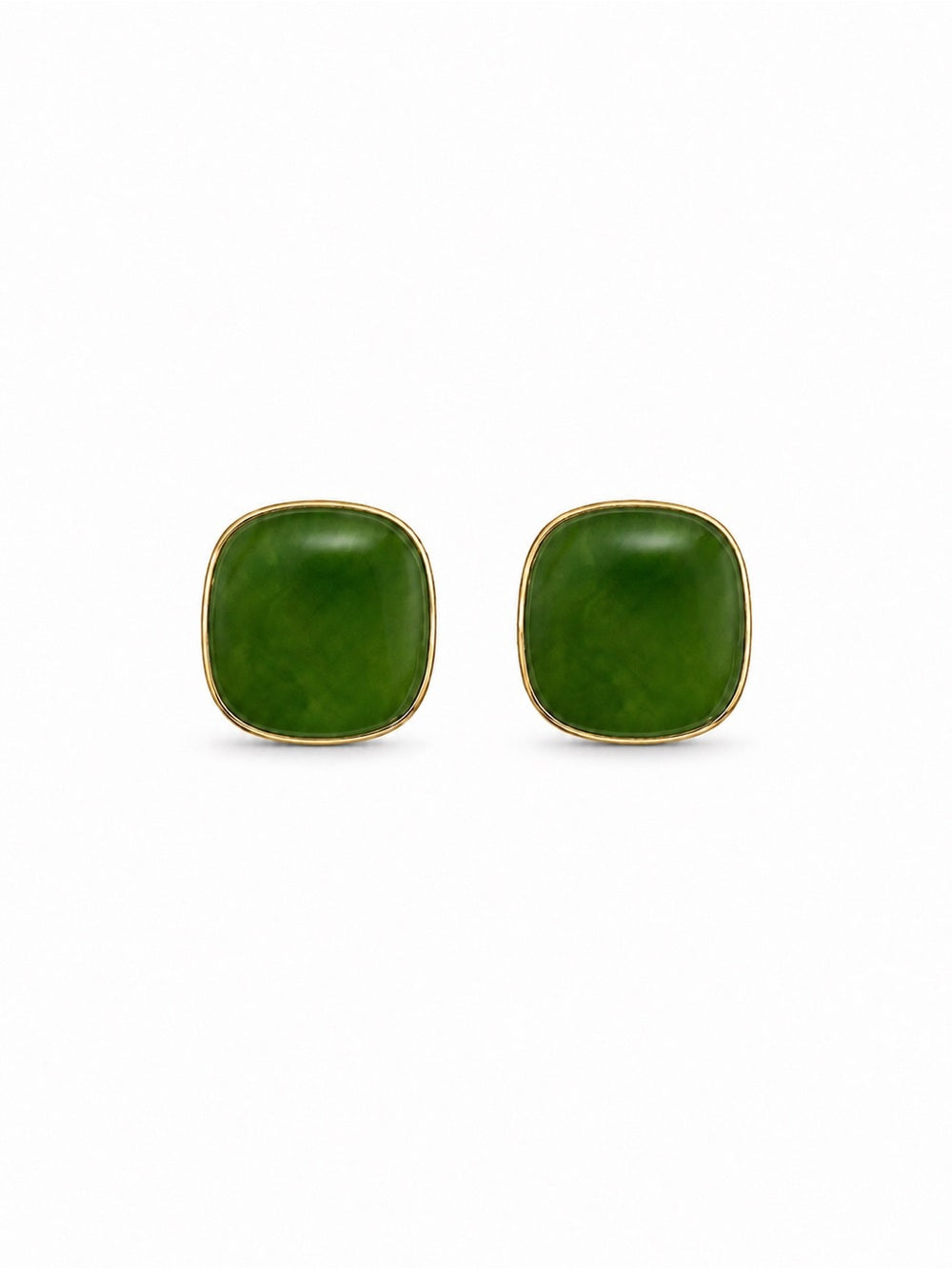 #E9 Jade Rounded Square Studs