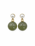 #E15 Jade Ball Drop Earring