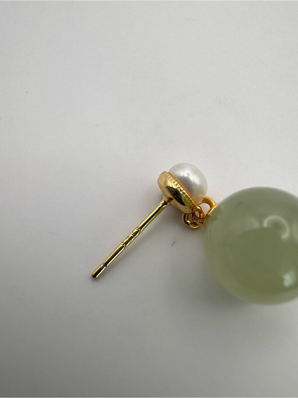 #E15 Jade Ball Drop Earring