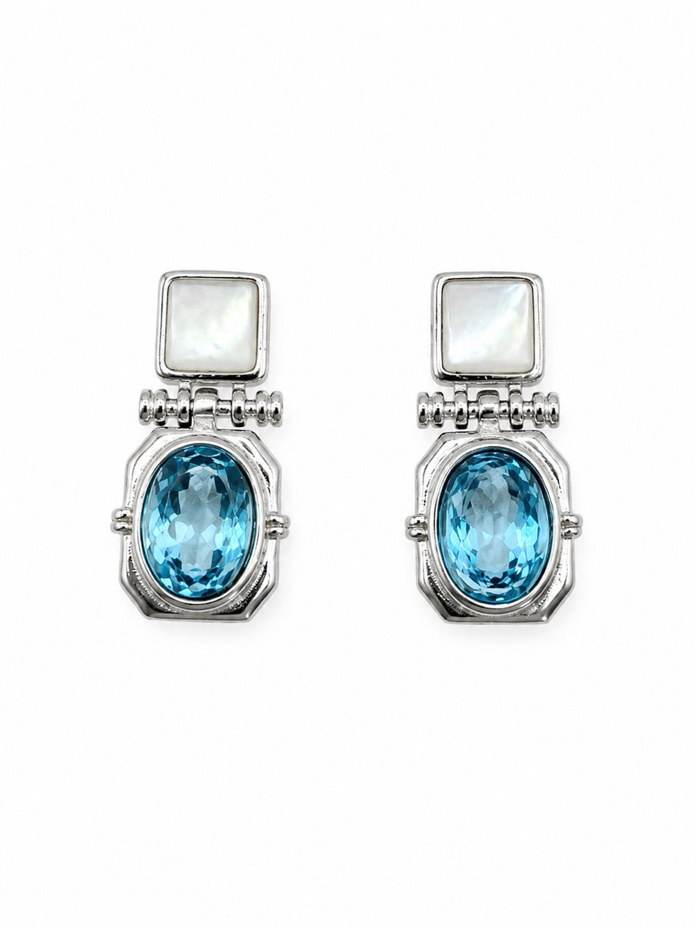#E19 Topaz Frame Drop Earrings
