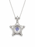 #P46 Star Pendant with Tanzanite Heart Dangle