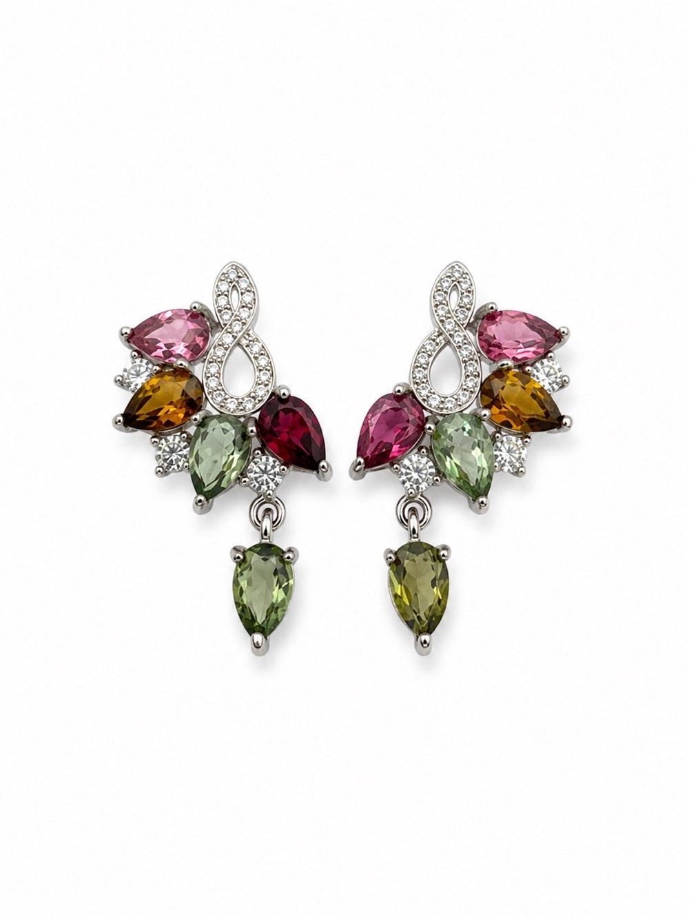 #E20 Tourmaline Infinity Drop Earrings