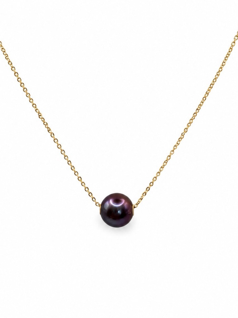 #P1 Edison Pearl Floating Necklace - Gold