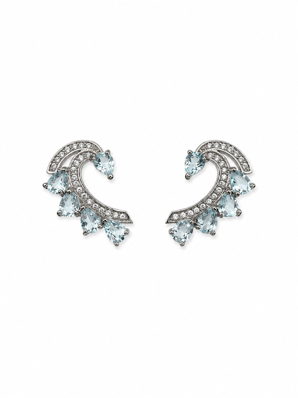 #E3 Aquamarine Wave Earring