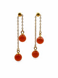 #E40 Carnelian Ball Drop Earrings