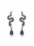 #E36 London Blue Topaz Snake Drop Earring