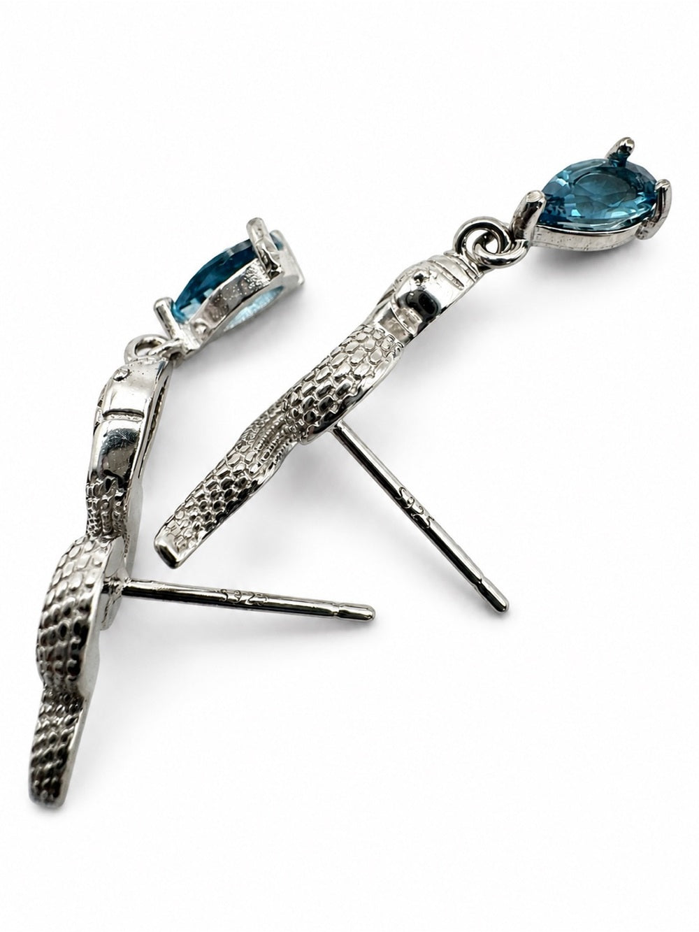 #E36 London Blue Topaz Snake Drop Earring