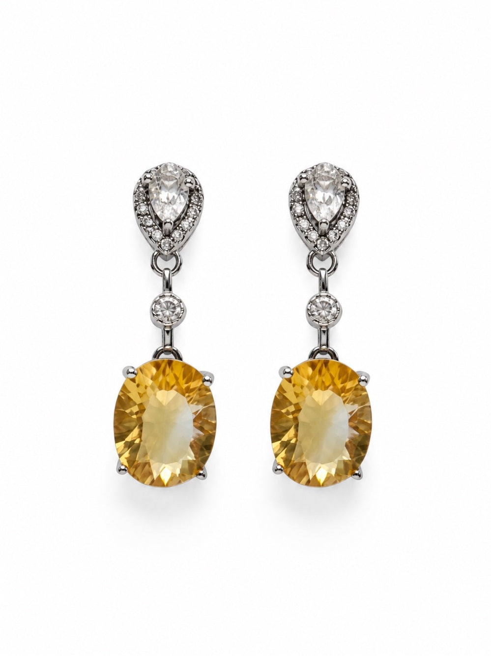 #E33 Aurora Honey Drop Citrine Earrings