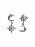 #E46 Aquamarine Celestial Drop Earrings