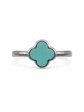 #R44 Sleeping Beauty Turquoise Clover Ring