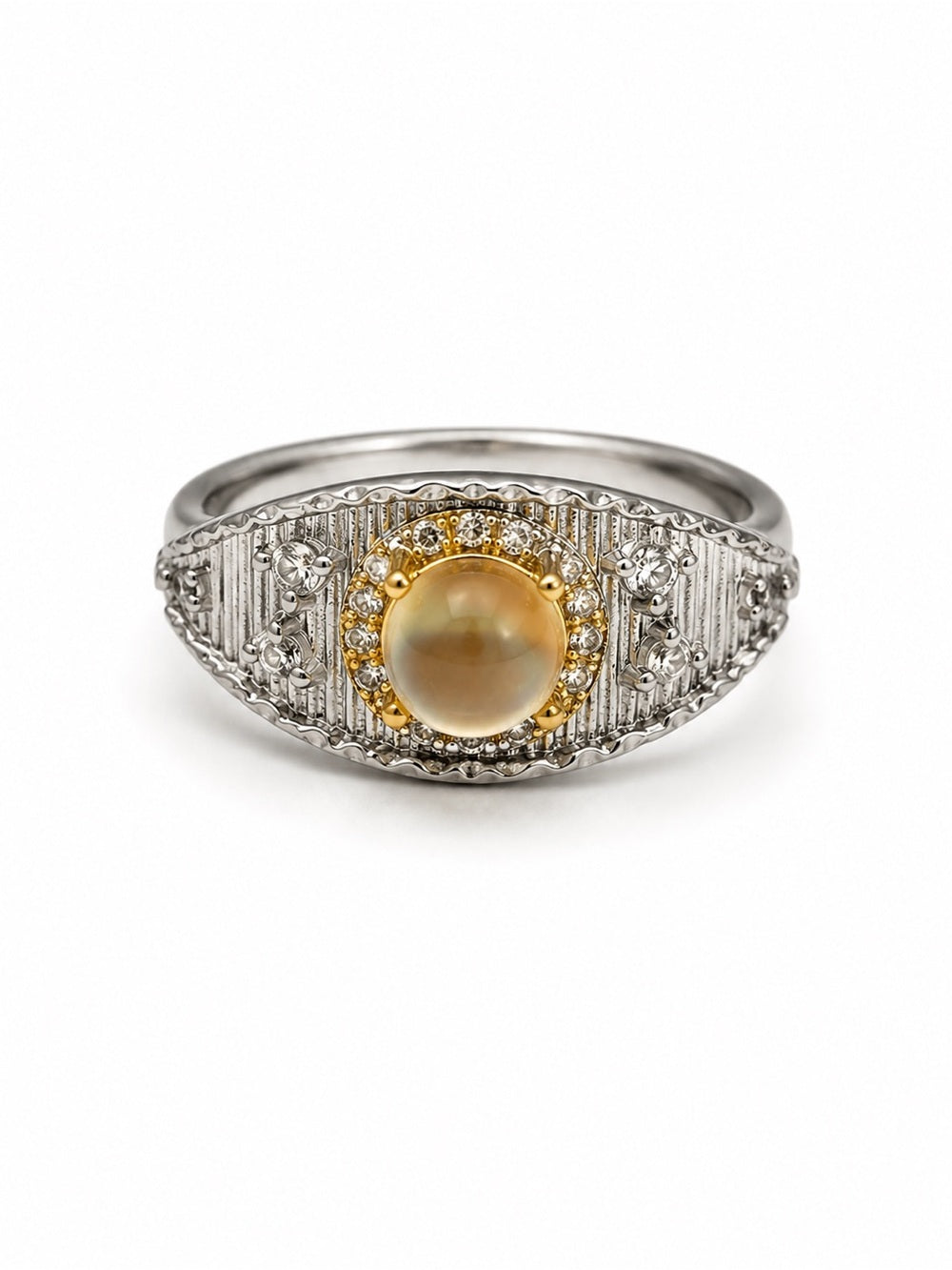 #R43 Madagascar Moonstone Enigma Ring
