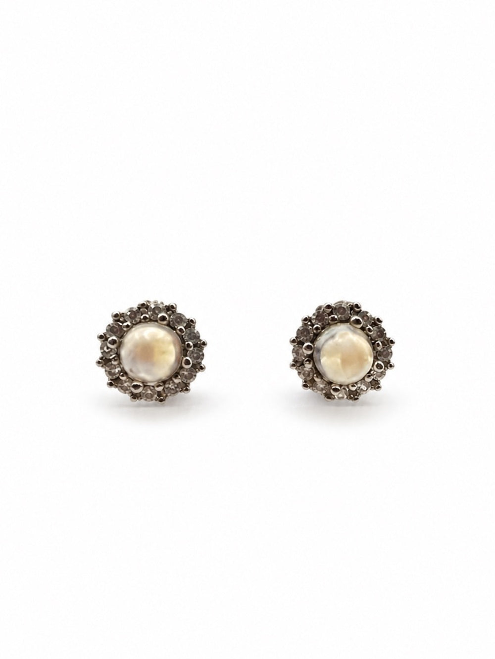#E42 Madagascar Moonstone Flower Stud Earrings